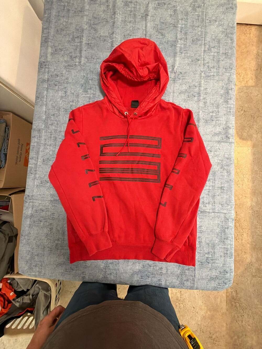 Nike Jordan Mens Red Air Jordan Retro Pullover Hoodie DA9810-687 Size L